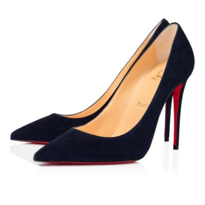γοβεσ γυναικεια Christian Louboutin Kate 100 100 Nocturne Veau Velours Pumps μαυρα | GR-51224