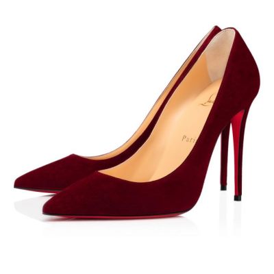 γοβεσ γυναικεια Christian Louboutin Kate 100 100 Tanin Veau Velours Pumps μπορντο | GR-83652