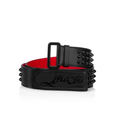 ζωνη ανδρικα Christian Louboutin Loubi Belt Calfskin Belts μαυρα | GR-09832
