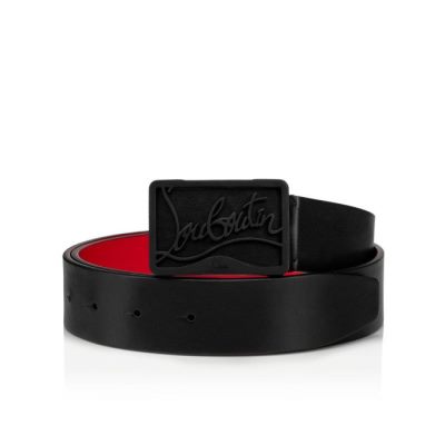ζωνη ανδρικα Christian Louboutin Ricky Belt 35 Mat κλασικα δερματινα Belts μαυρα | GR-54316