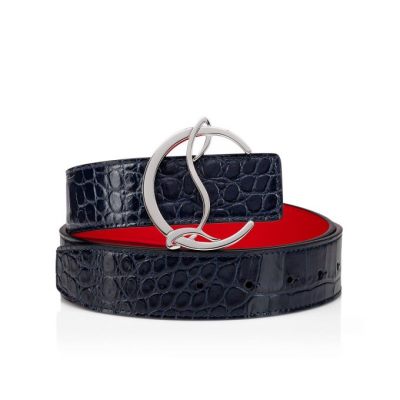 ζωνη γυναικεια Christian Louboutin W Cl Logo Belt Creative δερματινα Belts μπλε ασημι | GR-94986