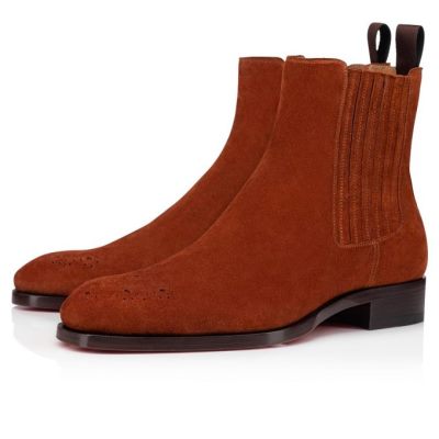 μποτεσ ανδρικα Christian Louboutin Angloman Calf Booty καφε | GR-68929