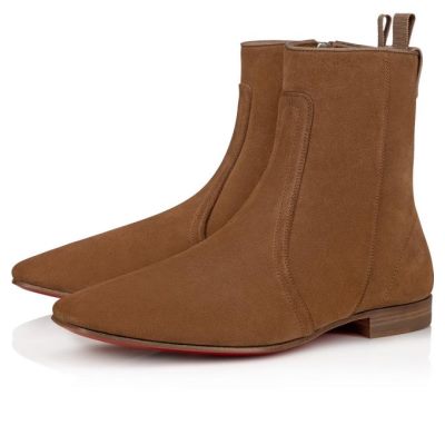 μποτεσ ανδρικα Christian Louboutin Cardaboot Fennec Calf Booty Χακί | GR-28398