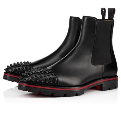 μποτεσ ανδρικα Christian Louboutin Melon Spikes 000 Mat Calf Booty μαυρα | GR-38615