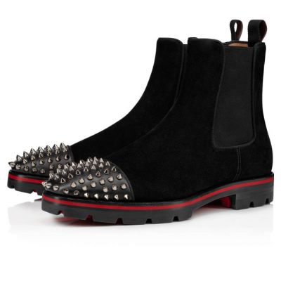 μποτεσ ανδρικα Christian Louboutin Melon Spikes 000 Calf Booty μαυρα | GR-62900