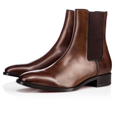 μποτεσ ανδρικα Christian Louboutin Samson 000 Havane Calf Booty καφε | GR-27114
