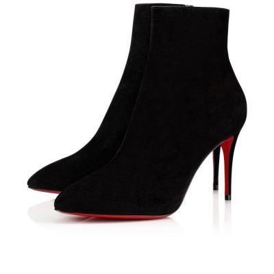 μποτεσ γυναικεια Christian Louboutin Eloise Booty 085 85 Veau Velours Boots μαυρα | GR-21083