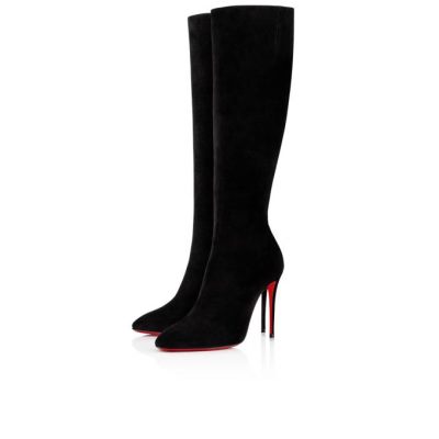 μποτεσ γυναικεια Christian Louboutin Eloise Botta 100 100 Veau Velours Boots μαυρα | GR-60759