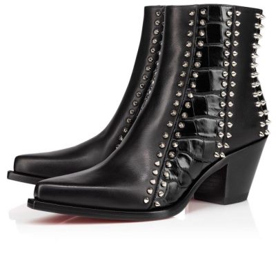 μποτεσ γυναικεια Christian Louboutin With My Guitar 65 Calf Boots μαυρα ασημι | GR-37310