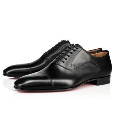 παπουτσια oxford ανδρικα Christian Louboutin Greggo 000 Calf Oxford μαυρα | GR-33451