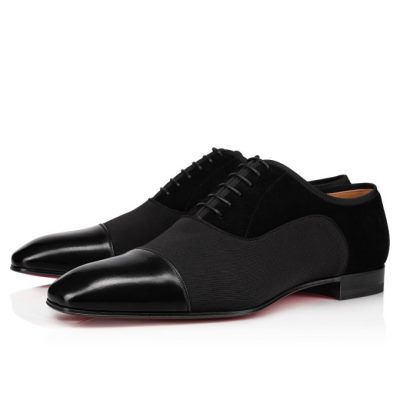 παπουτσια oxford ανδρικα Christian Louboutin Greggo Calf Oxford μαυρα | GR-59684