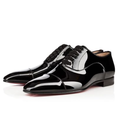 παπουτσια oxford ανδρικα Christian Louboutin Greggo 000 λουστρινι Oxford μαυρα | GR-61772