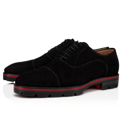 παπουτσια oxford ανδρικα Christian Louboutin Hubertus 000 Veau Velours Oxford μαυρα | GR-81622