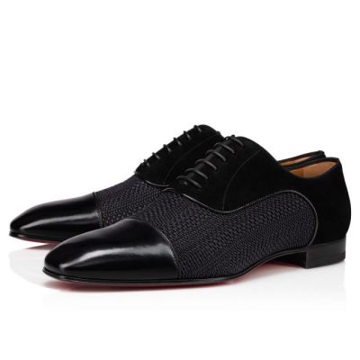 παπουτσια oxford ανδρικα Christian Louboutin Greggo Creative δερματινα Oxford μαυρα | GR-97436