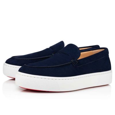 παπουτσια ιστιοπλοιας ανδρικα Christian Louboutin Paqueboat Calf Βάρκας Shoes μπλε | GR-09665