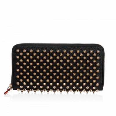 πορτοφολια γυναικεια Christian Louboutin W Panettone Wal κλασικα δερματινα Wallets μαυρα χρυσο χρωμα | GR-18584