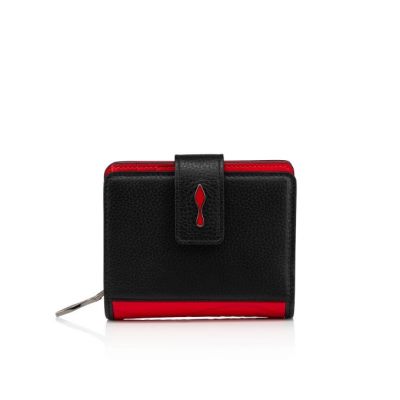 πορτοφολια γυναικεια Christian Louboutin Paloma Mini Wallet Calf Emp/So κλασικα δερματινα Wallets μαυρα κοκκινα | GR-52910