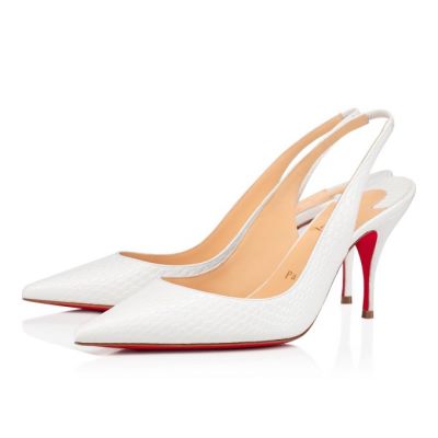 σανδαλια γυναικεια Christian Louboutin Clare sling 80 Calf Sandals ασπρα | GR-54800