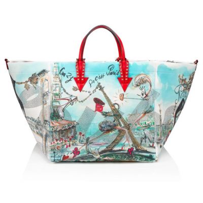 τσάντεσ tote γυναικεια Christian Louboutin Cabaraparis Neopren Tote Bags Πολύχρωμο κοκκινα | GR-82730