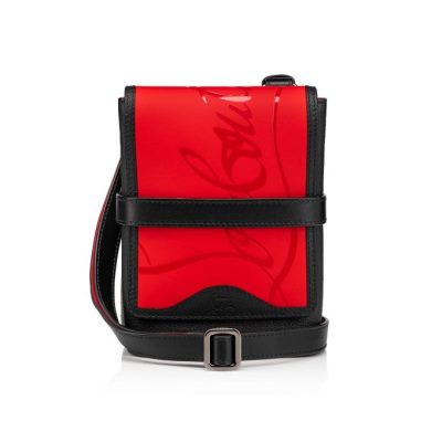 τσαντεσ messenger ανδρικα Christian Louboutin Benech Reporter Gomme Messenger Bags κοκκινα μαυρα | GR-23607