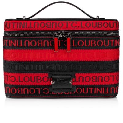τσαντεσ messenger ανδρικα Christian Louboutin Kypipouch Cl λουρακια Creative Fabric Messenger Bags μαυρα κοκκινα | GR-37849