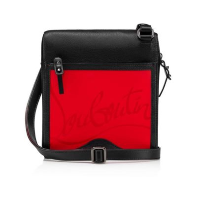 τσαντεσ messenger ανδρικα Christian Louboutin Benech Medium Reporter κλασικα δερματινα Messenger Bags κοκκινα μαυρα | GR-41476