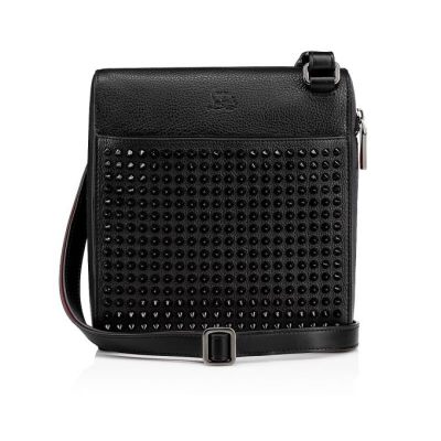 τσαντεσ messenger ανδρικα Christian Louboutin Benech Medium κλασικα δερματινα Messenger Bags μαυρα | GR-57018